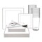 Smarty Had A Party White with Silver Square Edge Rim Plastic Wedding Value Set, 720PK 519SVS120 - alternate 1